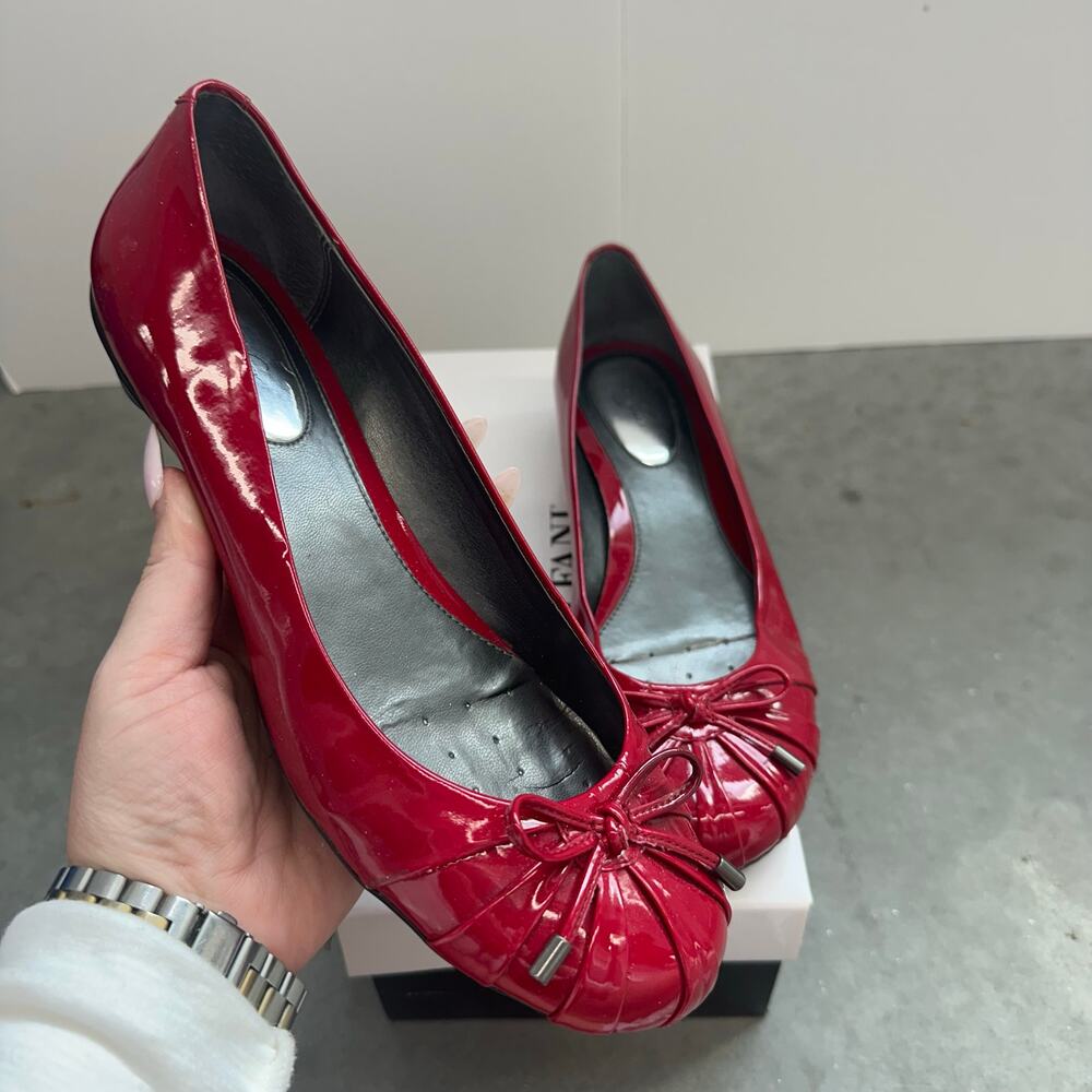 Alfani Cherry Red Patent Ballet Flats Size 8 - Picture 3 of 9